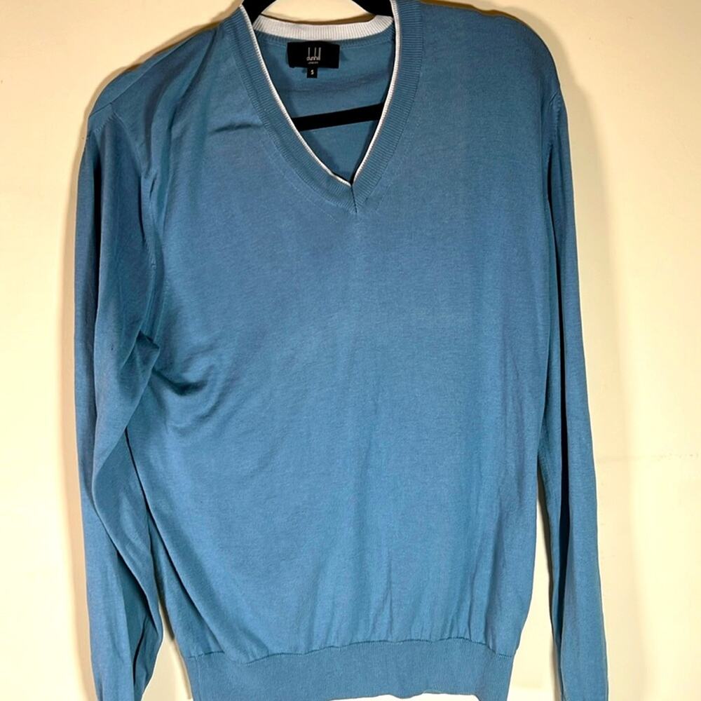 Dunhill London light blue  Mens V Neck Mens Sweater Size small